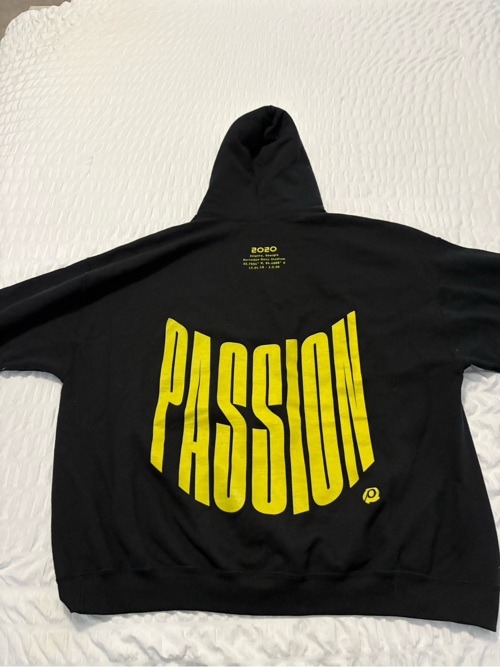 PASSION Graphic Hoodie - Black with Yellow Print